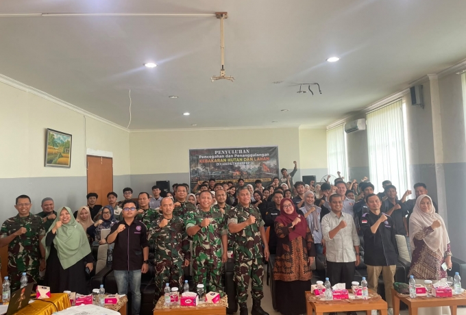 Kampus Sadar Bencana, Tim Penyuluh Karhutla Mabes TNI Tanamkan Kepedulian Lingkungan di Kampar