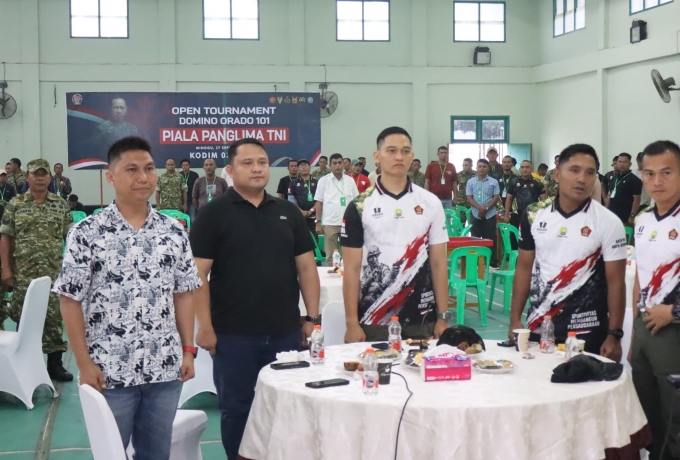 Gelorakan Semangat Olahraga, Kejuaraan Domino Piala Panglima TNI Resmi Dimulai di Kodim 0313/KPR