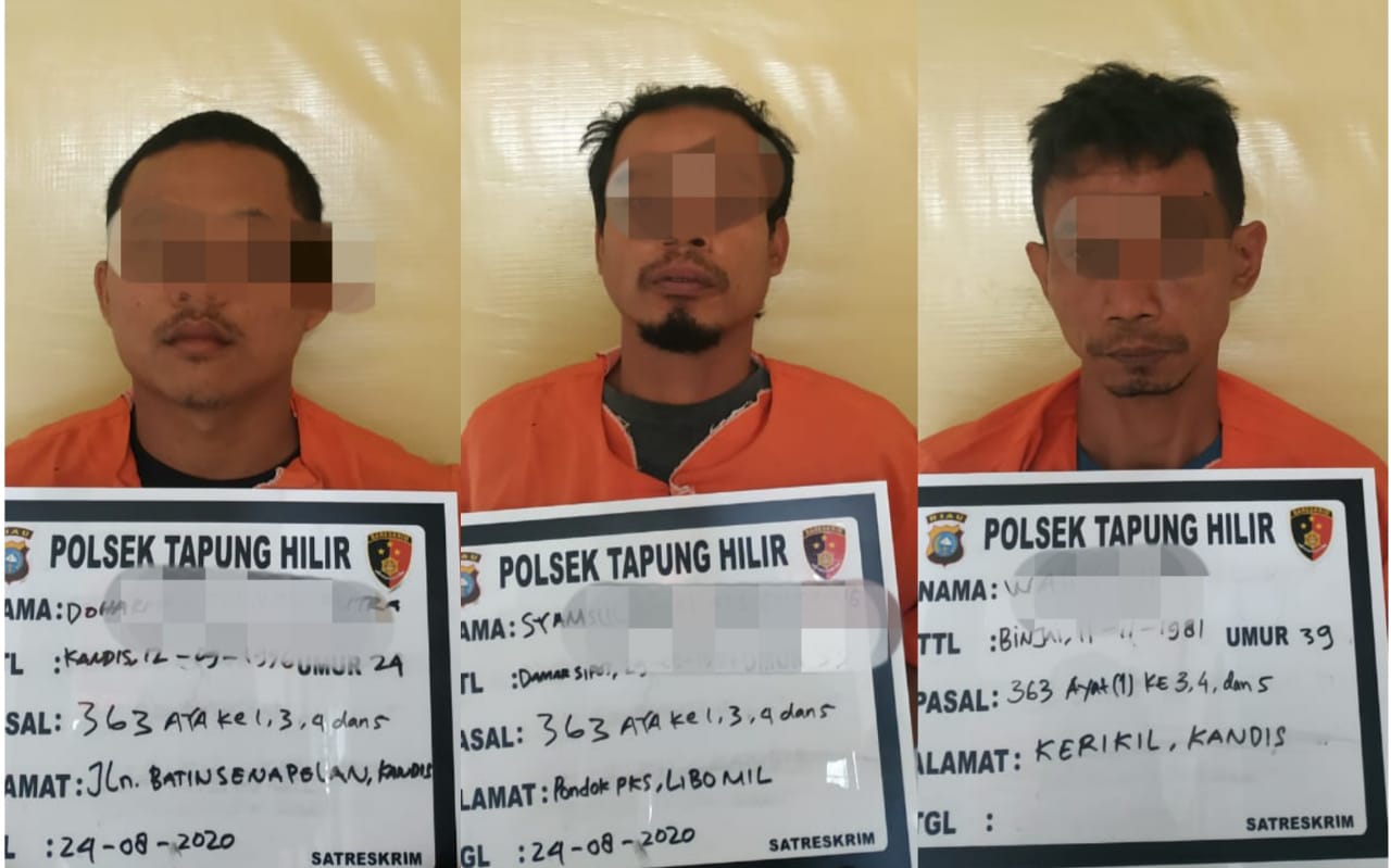 Tiga Kawanan Pelaku Curanmor Diringkus Polsek Tapung Hilir