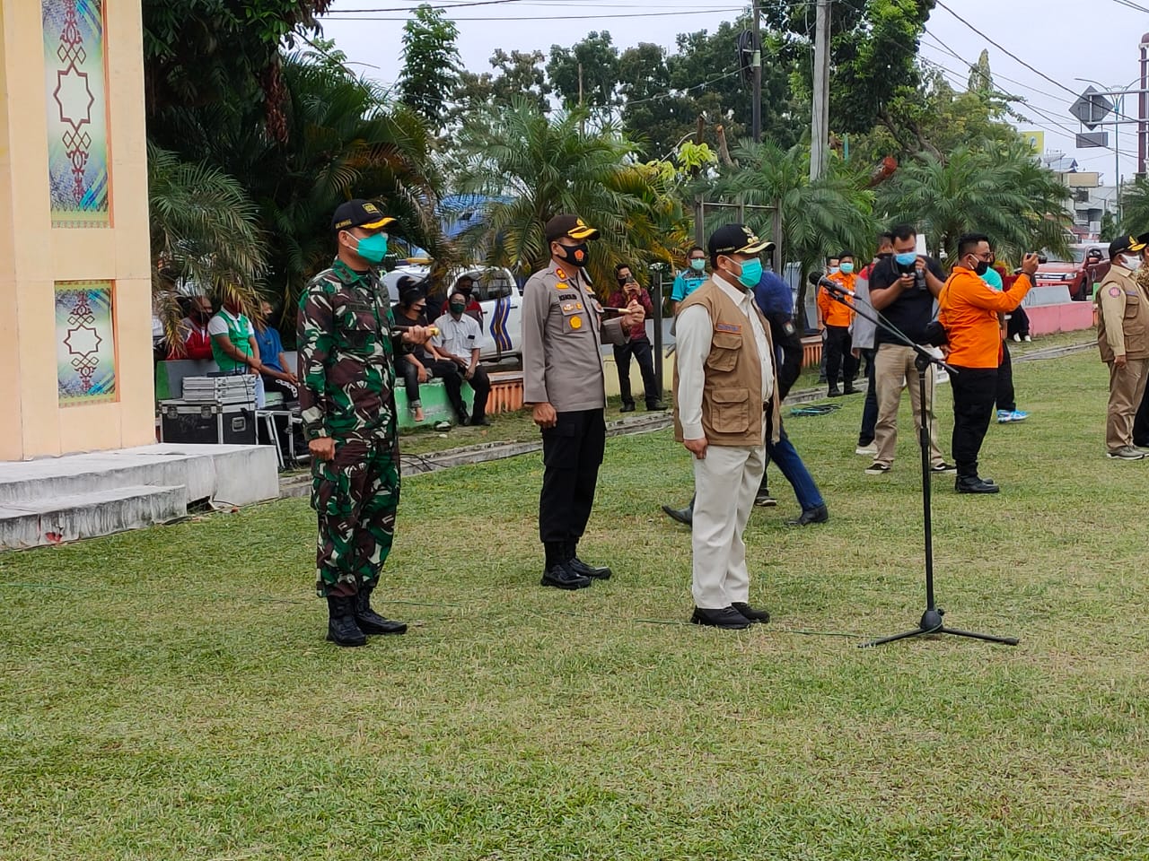 Bupati Kampar, Dandim 0313/KPR dan Kapolres Pimpin Apel Gabungan untuk Sosialisasi Perbup