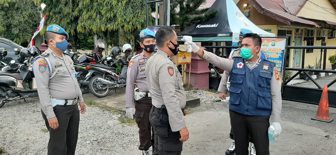 Antisipasi Penularan Covid-19 Bagi Anggotanya, Kapolres Kampar Perintahkan Penerapan Ketat Protokol 