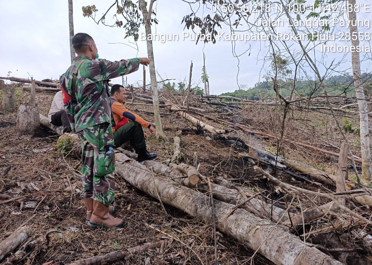 Babinsa TNI AD di Rohul Tingkatkan Patroli Karlahut