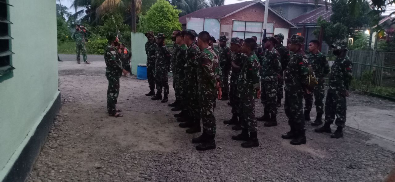 Danramil 13/Rokan Menyambut Kedatangan Pasukan Satgas TMMD Dari Tri Matra Dan Kepolisian