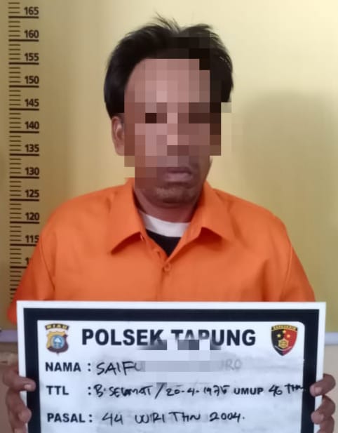 Polsek Tapung Tangkap SF, Seorang Pelaku yang Tega Aniaya Istrinya Sendiri
