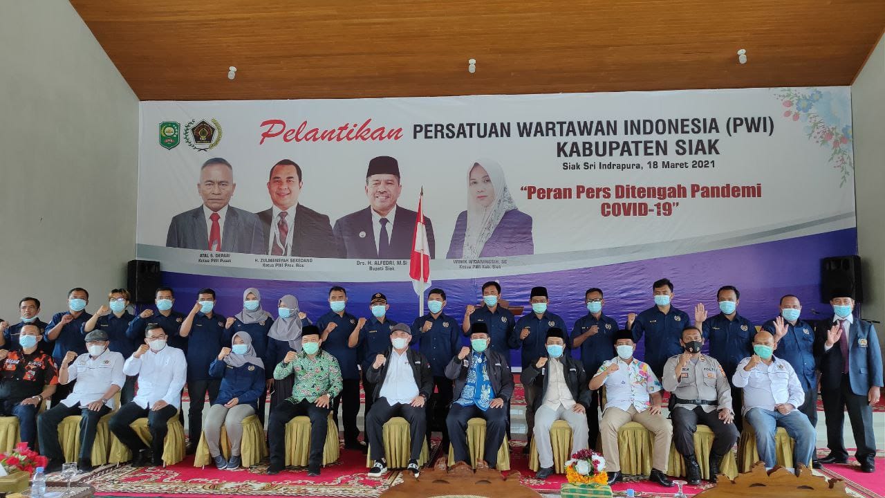 Pelantikan Pengurus PWI Kabupaten Siak Dihadiri Ketua PWI Riau