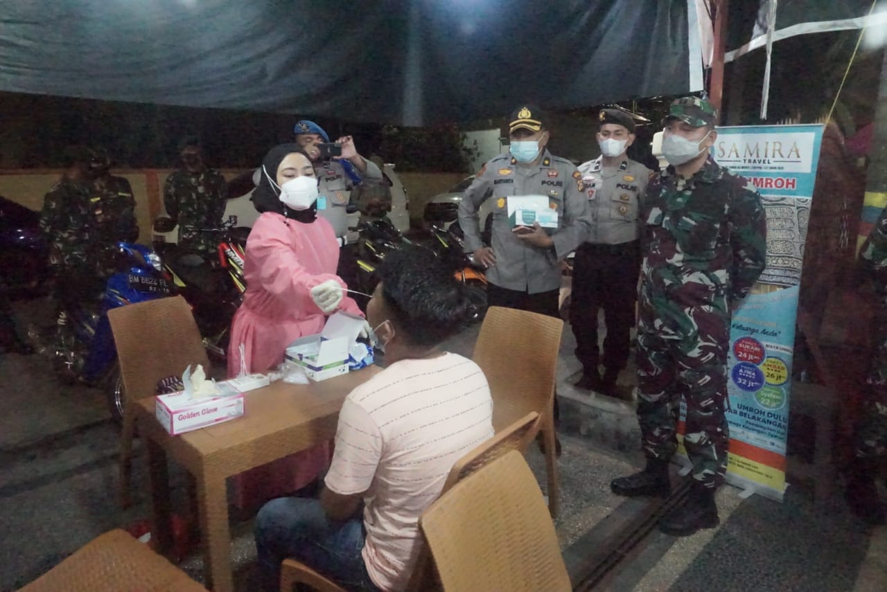 Dandim 0313/KPR Pimpin Apel Gabungan Dan Patroli Tim Satgas Covid 19 di Kabupaten Kampar 