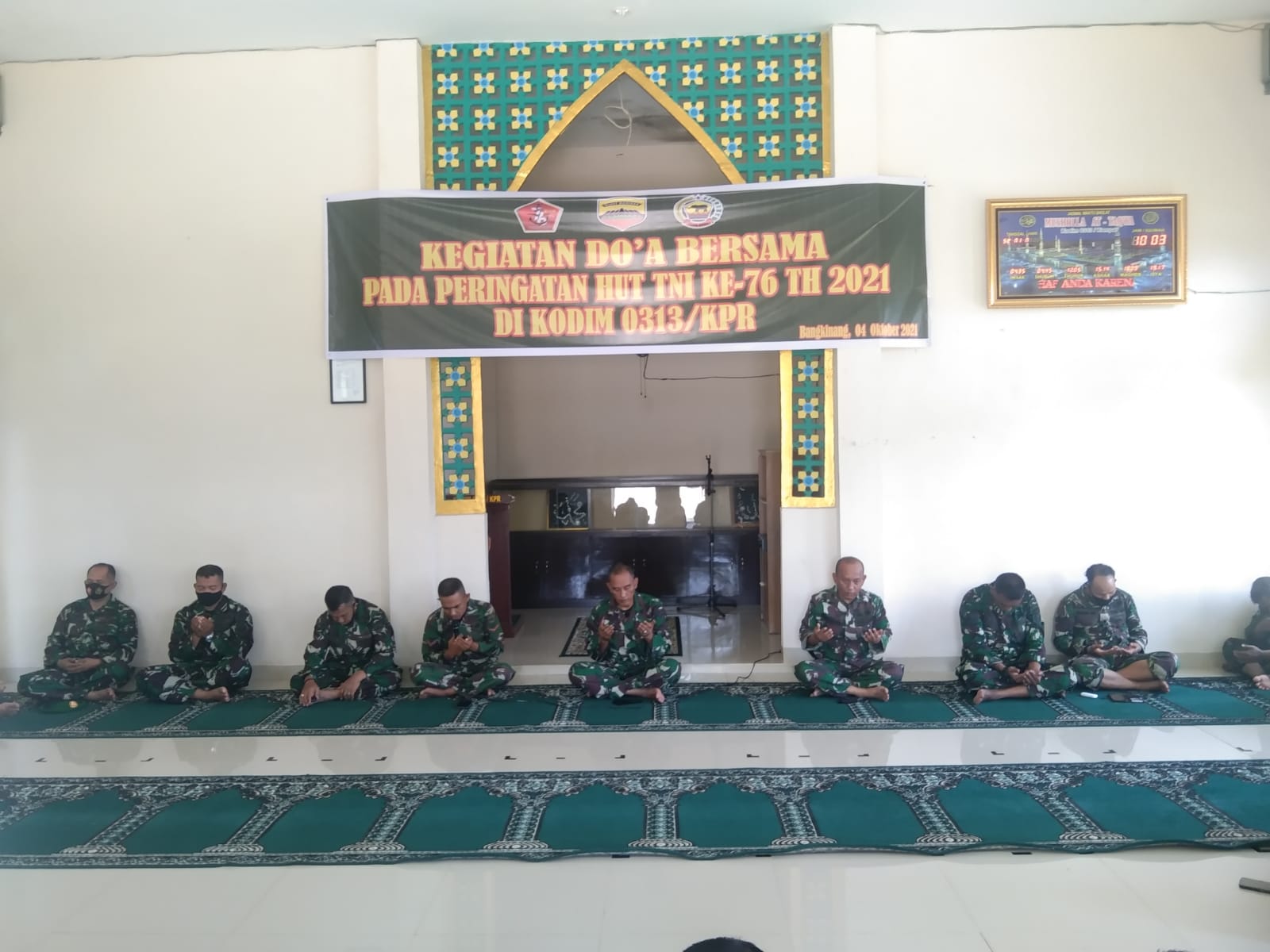 Peringati HUT TNI Ke - 76 Kodim 0313/KPR Gelar Doa Bersama dan Zikir
