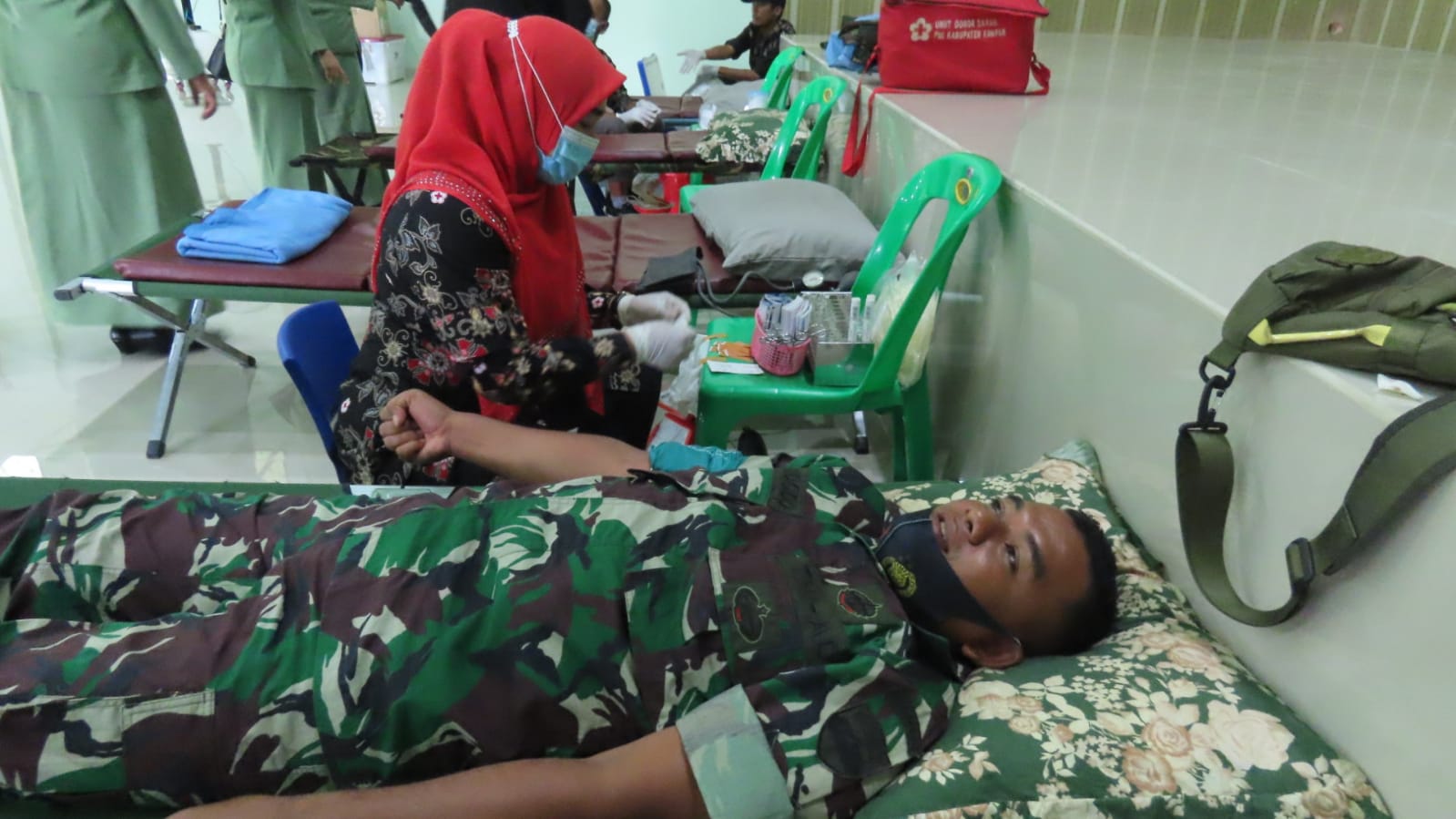 Jelang Hari Juang TNI AD Tahun 2021, Kodim 0313/KPR Gelar Bakti Sosial Donor Darah 