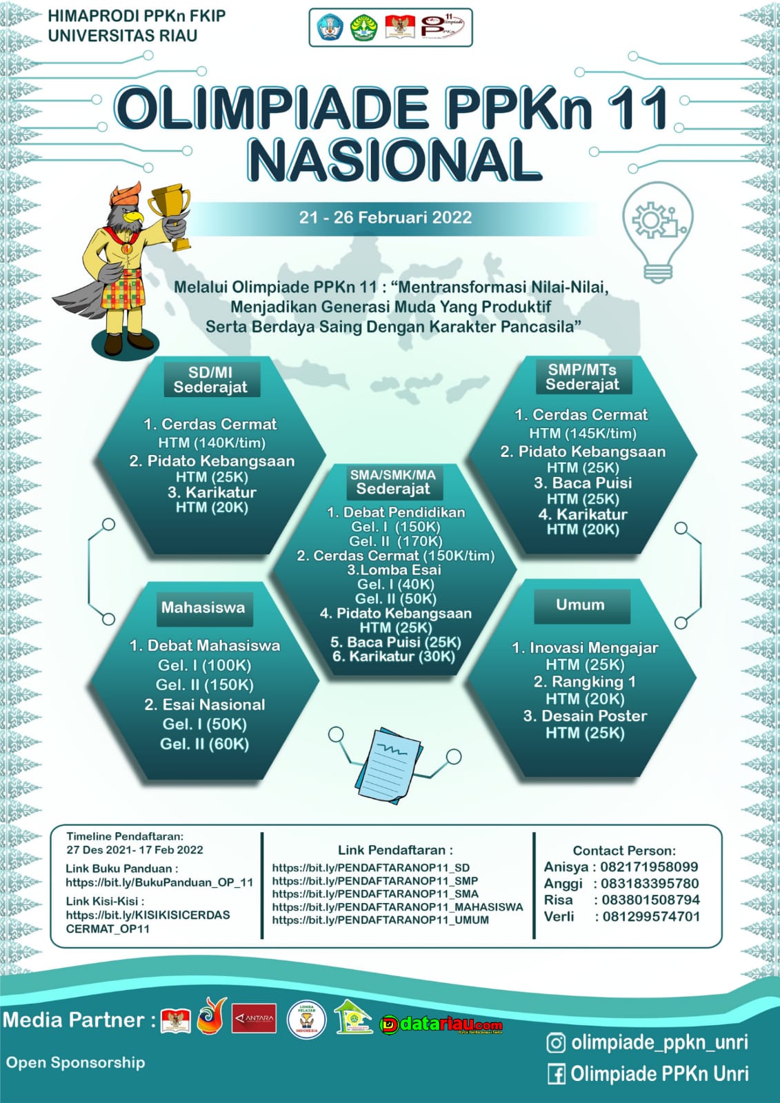 Ini yang Diperlombakan Dalam Olimpiade Ke 11 HIMA PPKn FKIP UNRI Pada Februari Mendatang