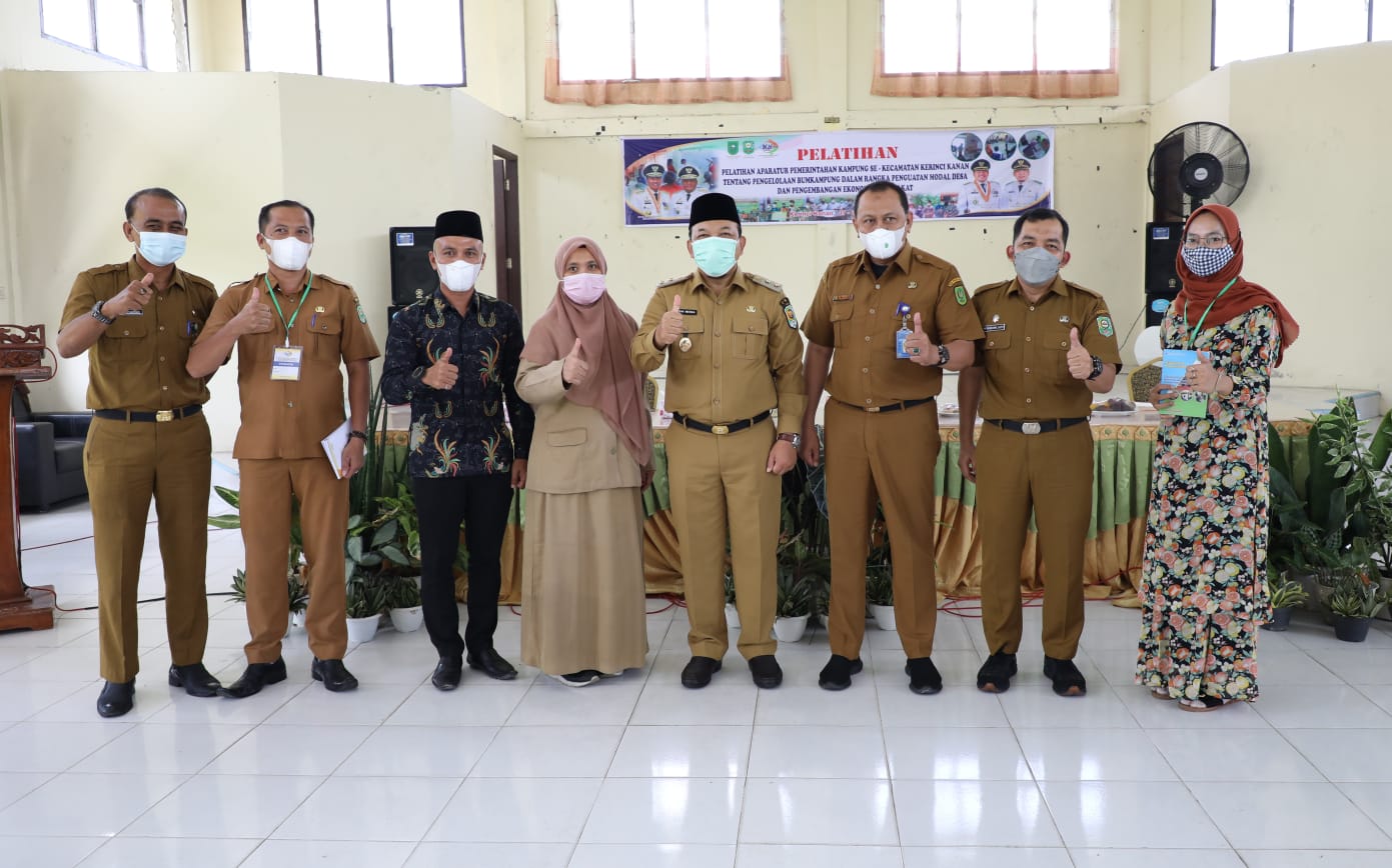Wabub Siak Husni, Buka Secara Langsung Pelatihan Aparatur Pemerintah Kampung Se Kecamatan Kerinci Ka