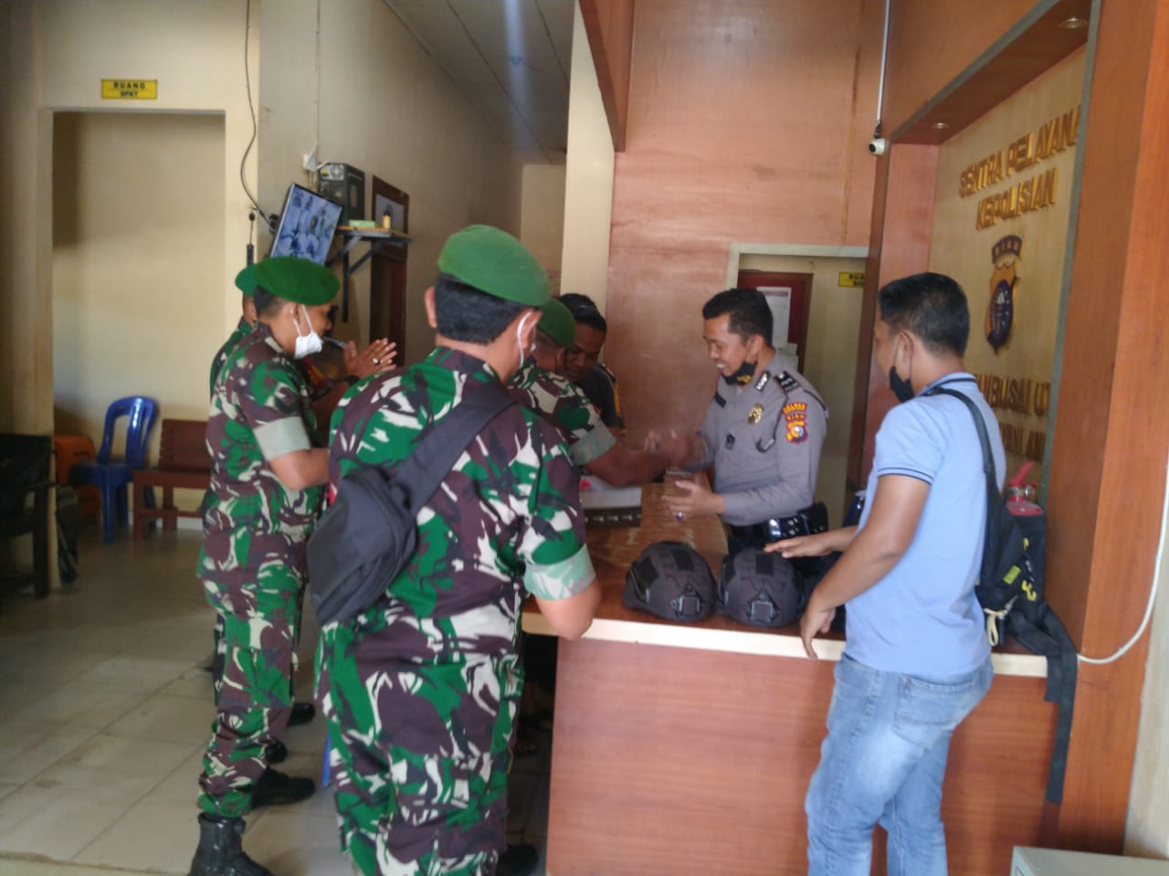 Personel Koramil 11/Tambusai Mendadak Datangi Polsek Tambusai Utara