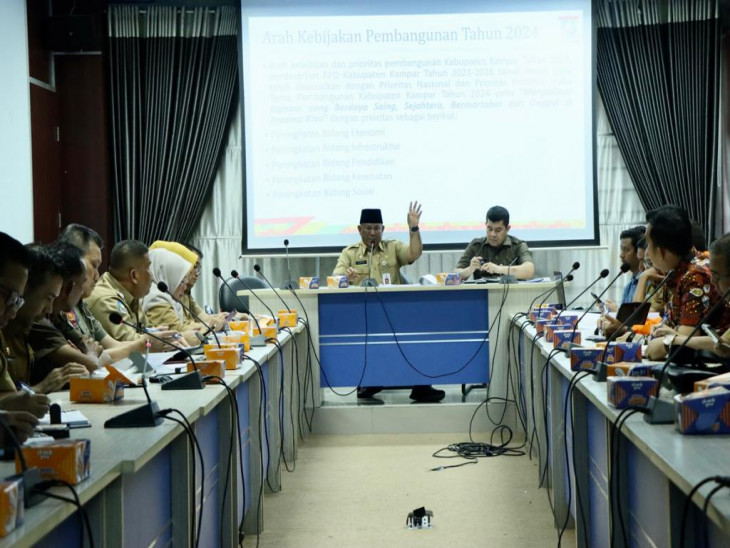 Penyusunan RKPD 2024, Sekda Kampar Pimpin Rapat Pra-Musrenbang bersama Seluruh Kepala OPD 