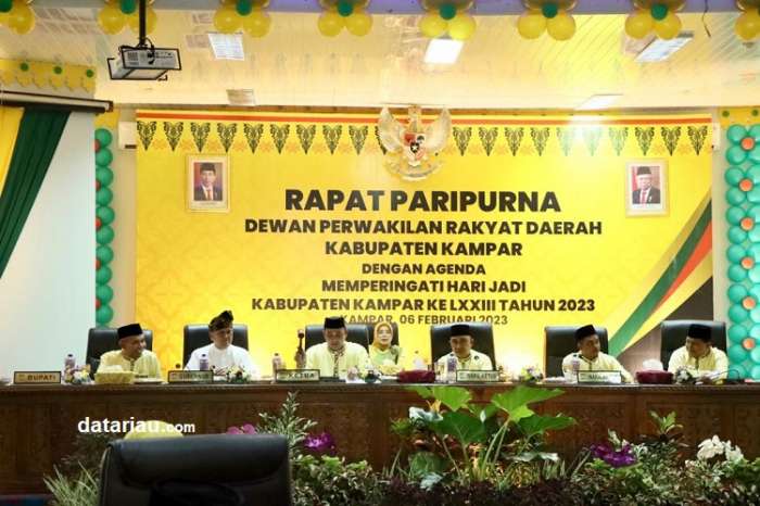HUT Kabupaten Kampar Ke 73 DPRD Kampar Gelar Rapat Paripurna Istimewa 