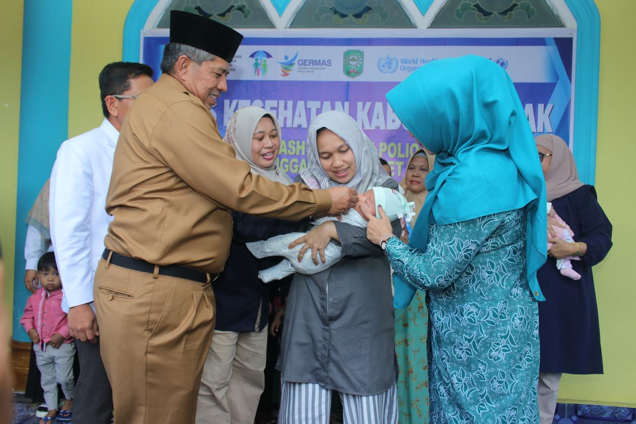 Cegah Penyebaran Virus Polio, Pemkab Siak Gelar Pencanangan Crash Program Imunisasi Serentak  