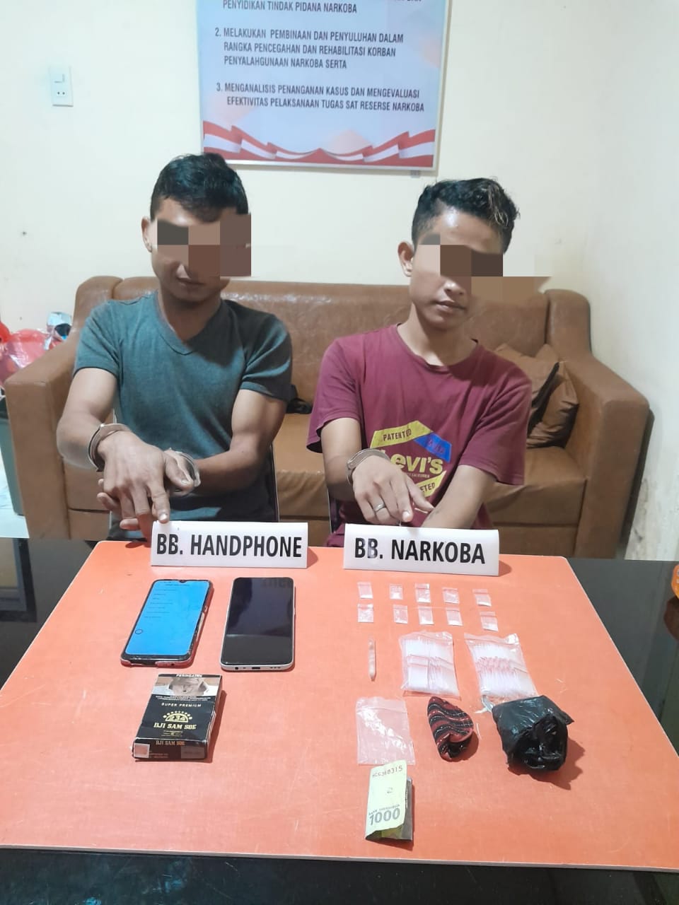 Lagi Transaksi Narkoba Dua Pelaku Warga Desa Pulau Payung, di Ringkus Tim Ojoloyo