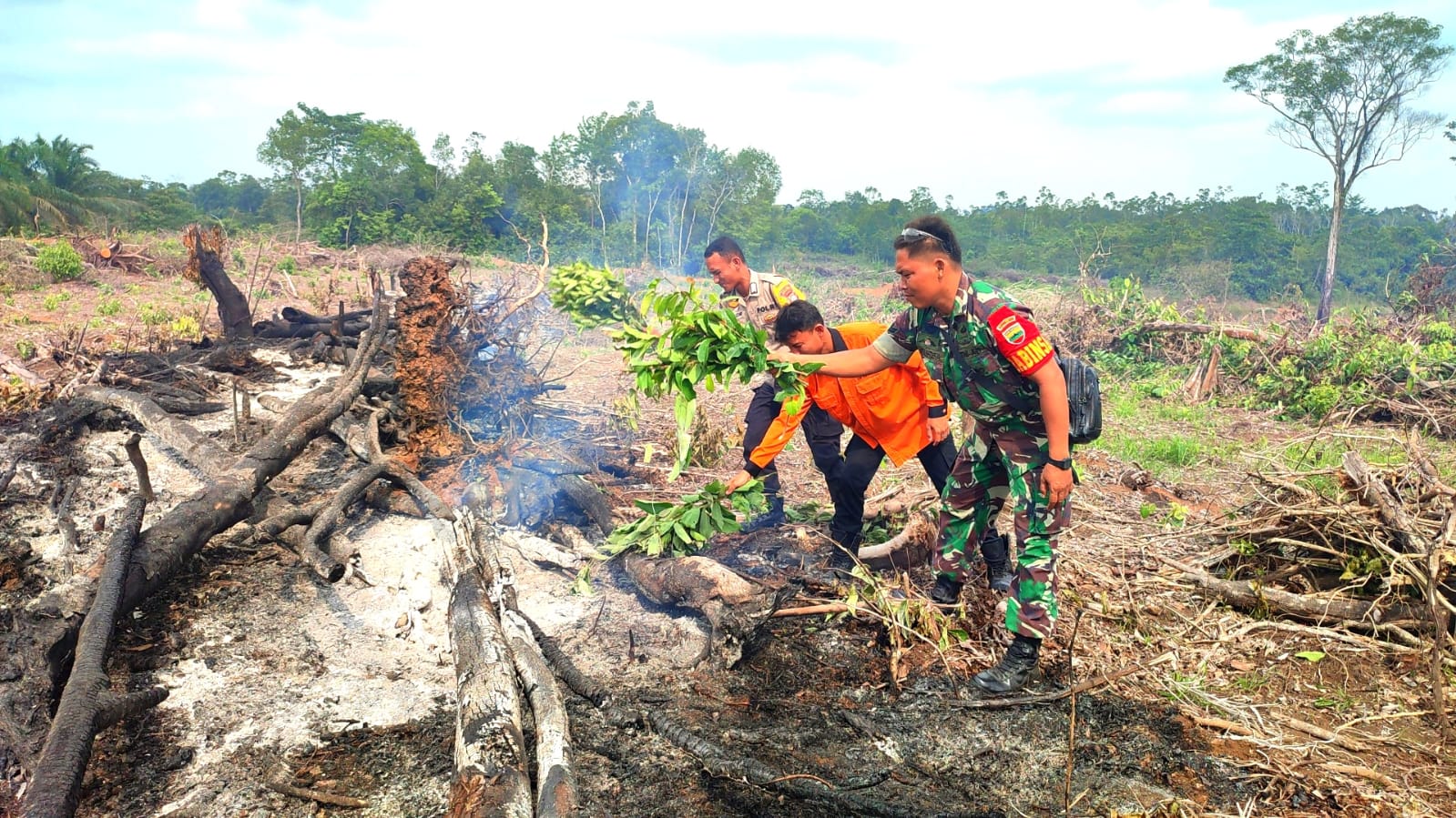 Kebakaran Lahan Kembali Terjadi di Rokan Hulu Riau, Petugas Temukan Ban Bekas 