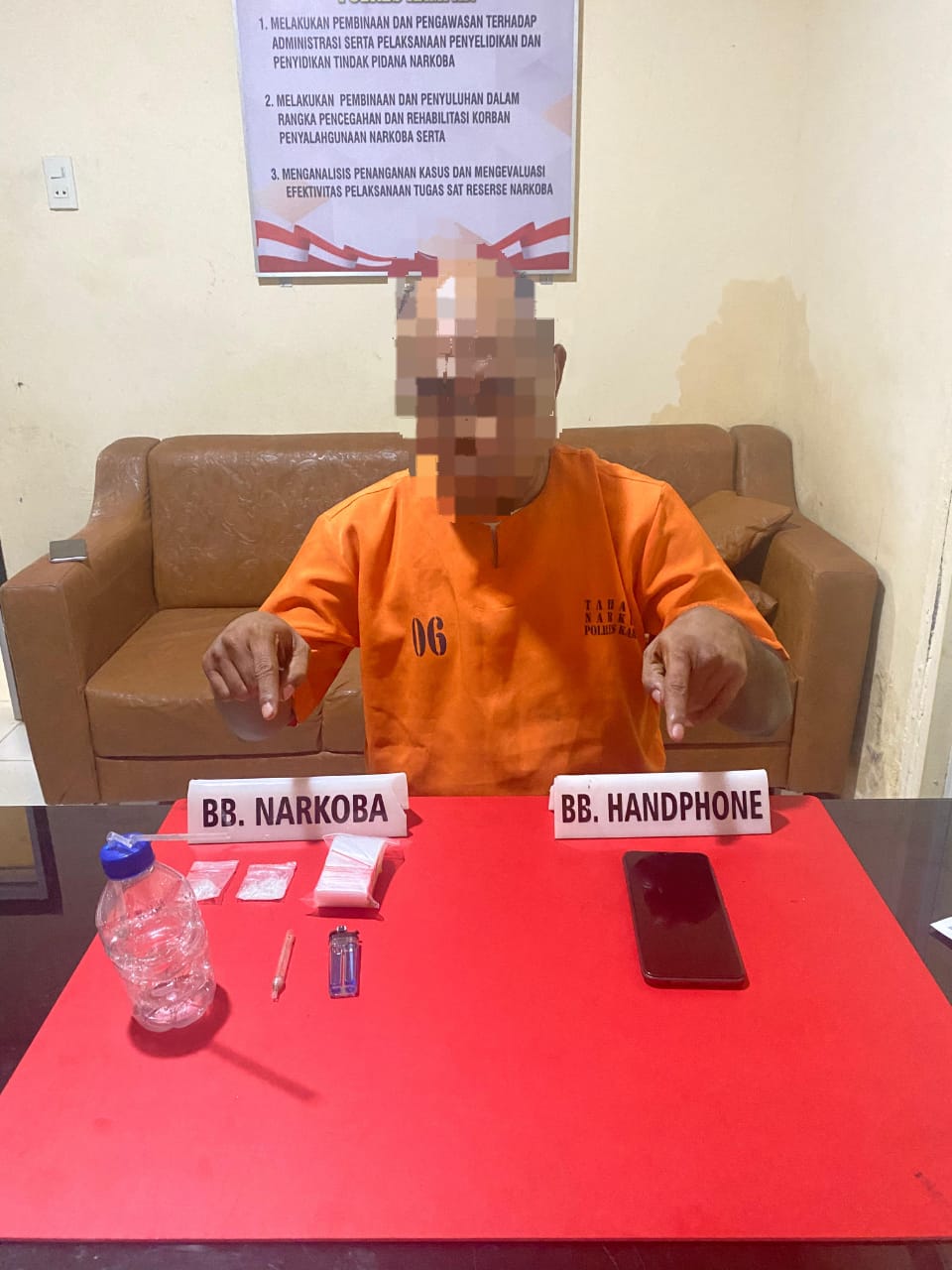 Satnarkoba Polres Kampar Tangkap Warga Desa Kuok Karena Kantongi Narkoba Bruto 3.69 Gram