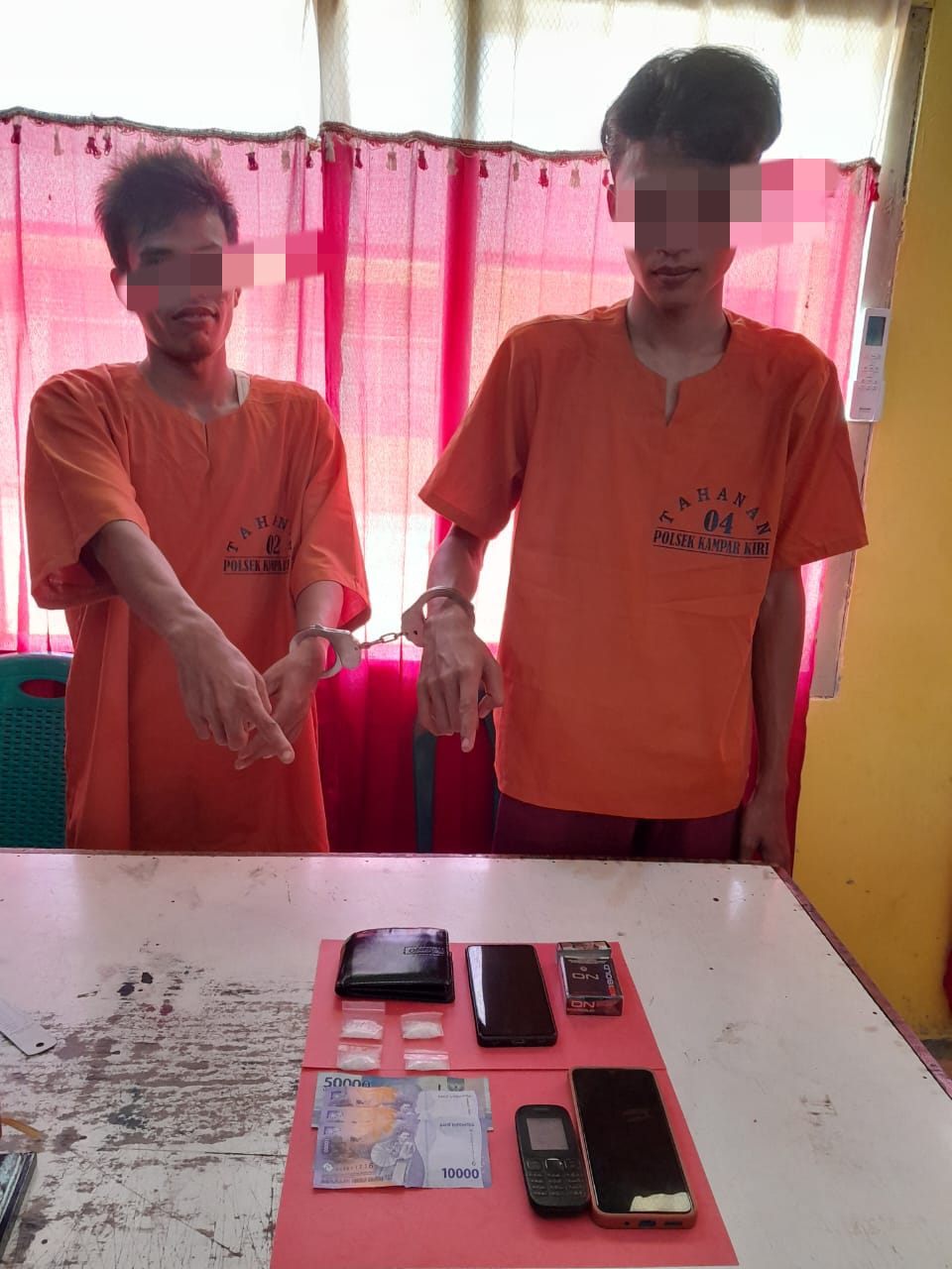 Dua Pelaku Narkoba Diringkus Polsek Kampar Kiri, Beserta Barang Bukti 7,81 Gram Sabu Sabu 