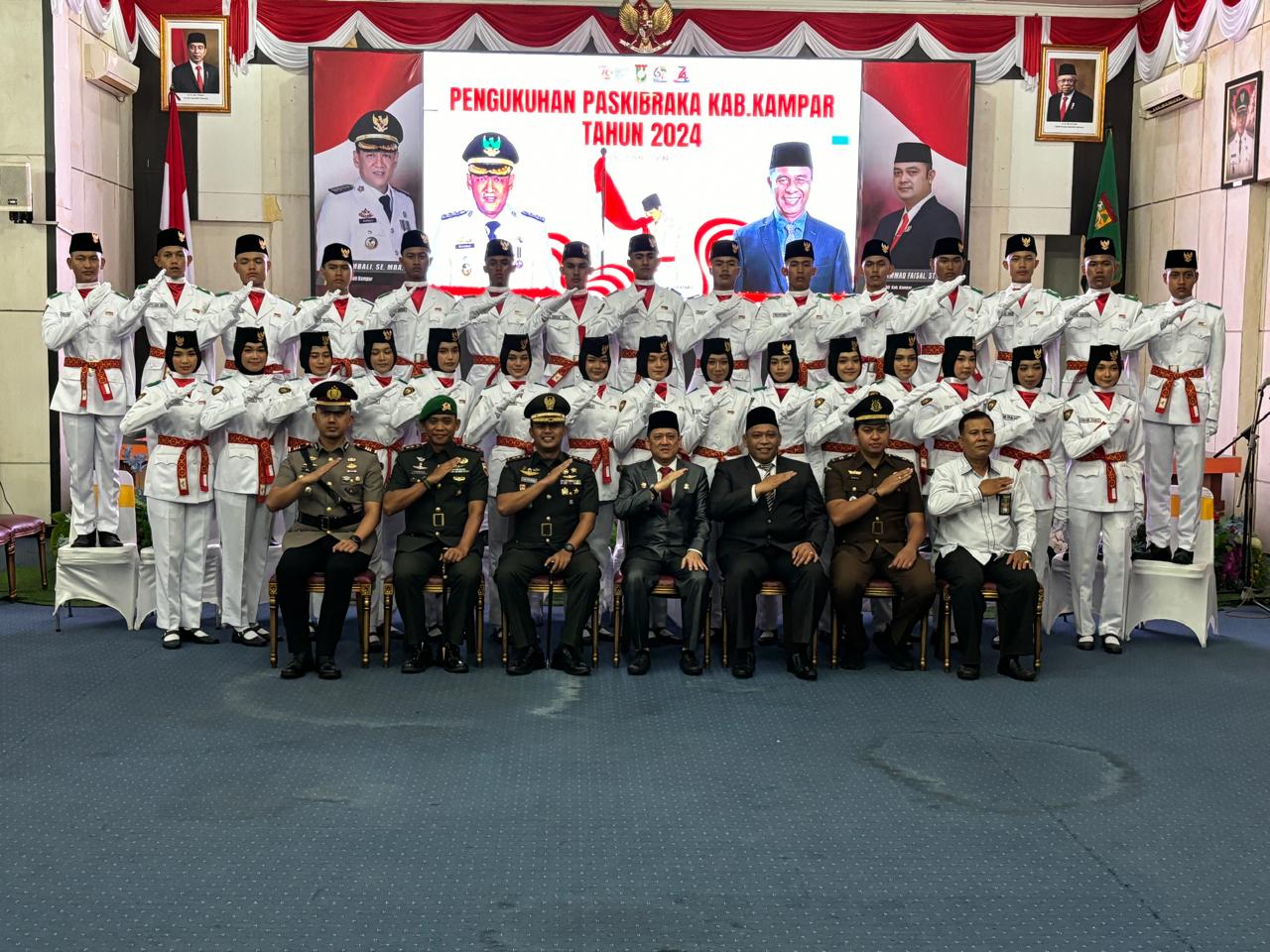 Dandim 0313/KPR Hadiri Pengukuhan Paskibraka 2024, Tingkat Kabupaten