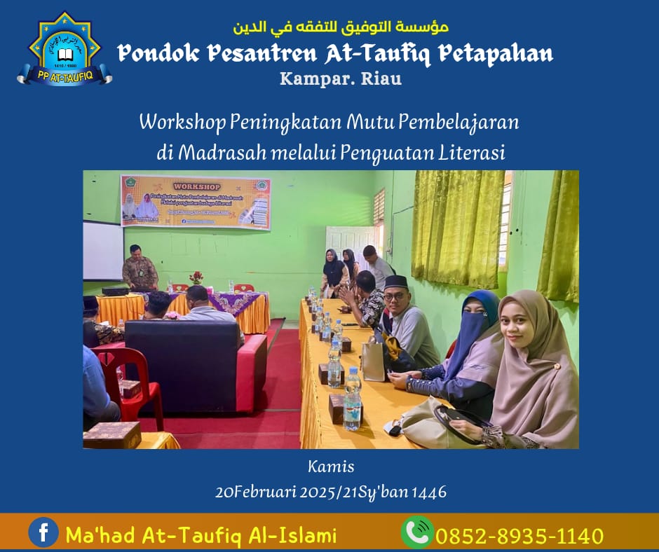 Guna Meningkatkan Mutu, Guru PP. AT Taufiq Hadiri Workshop Literasi di Madrasah