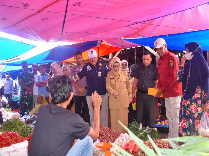 Tinjau Pasar Kuok Jelang Ramadhan, Wakil Bupati Kampar, Alhamdulillah Harga Sembako Masi Stabil