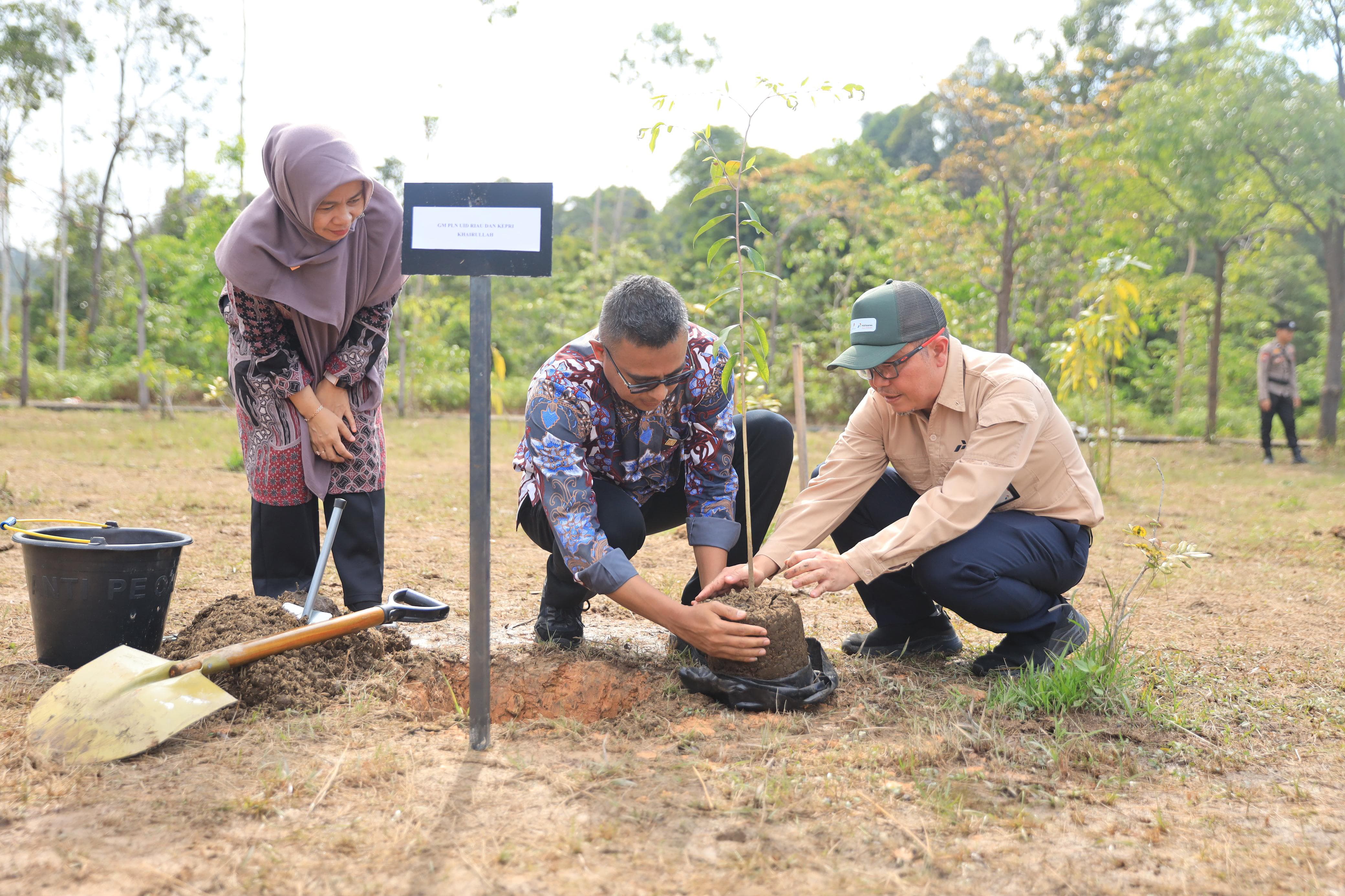 GM PLN UID Riau & Kepri Lakukan Penananaman Pohon di Acara Pembukaan Jambore Karhutla 