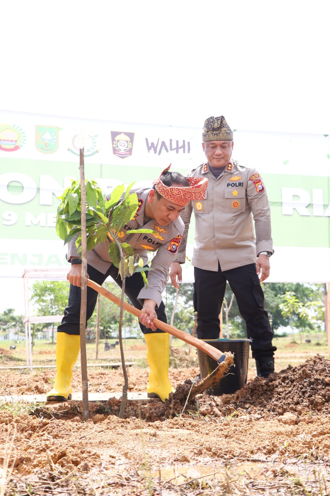 Bersama Gubri, Irjen Herry Heryawan Tanam Ratusan Pohon di Lingkungan Perkantoran Bupati Rohil