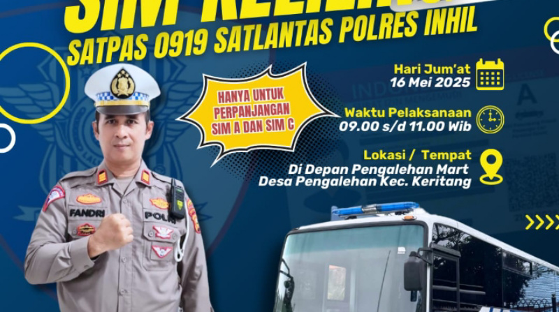 Kini Lebih Mudah, Satlantas Polres Inhil Siapkan Layanan SIM Kelilingi untuk Masyarakat