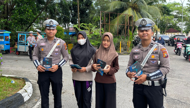 Satlantas Polres Inhil Sosialisasikan Riau Bhayangkara Run di Car Free Day