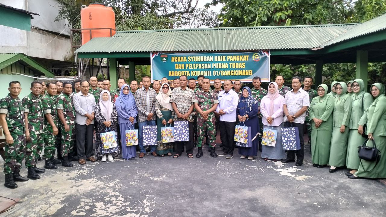 Koramil 01/Bangkinang Gelar Syukuran Kenaikan Pangkat dan Pelepasan Purna Tugas   