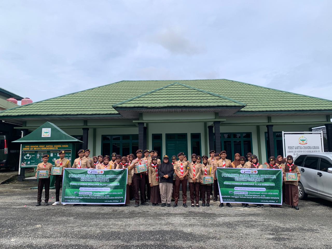 Saka Wira Kartika Kodim 0313/KPR Galang Dana Peduli Bencana Alam di Sumatera