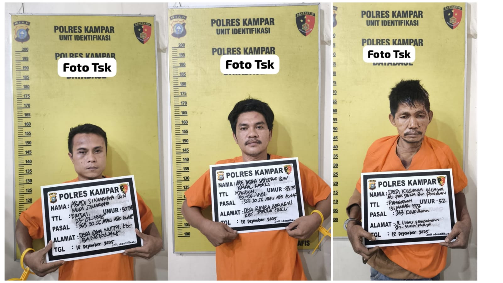 Polres Kampar Tancap Gas Ungkap Curat Dua Lokasi dalam Waktu Singkat