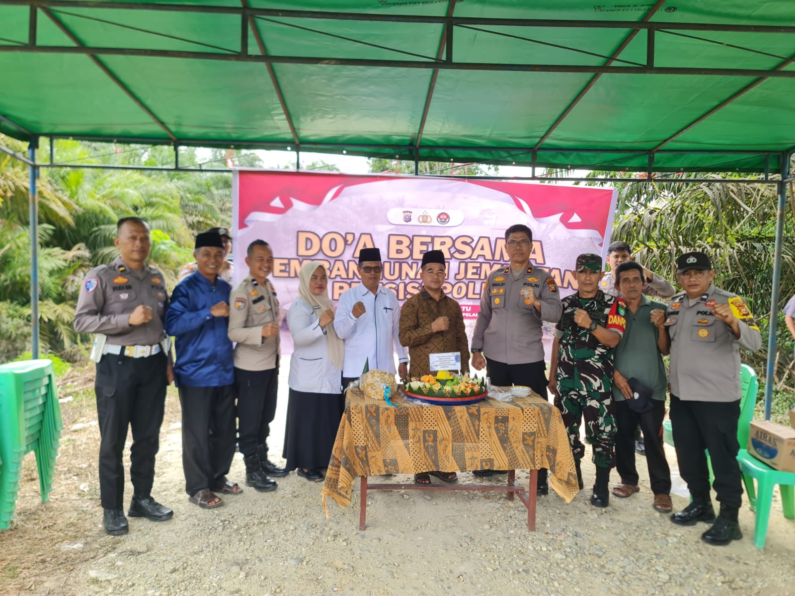 Wakili Danramil 04/Pkl.Kuras, Peltu H.J. Saragih Hadiri Doa Bersama Pembangunan Jembatan Polri