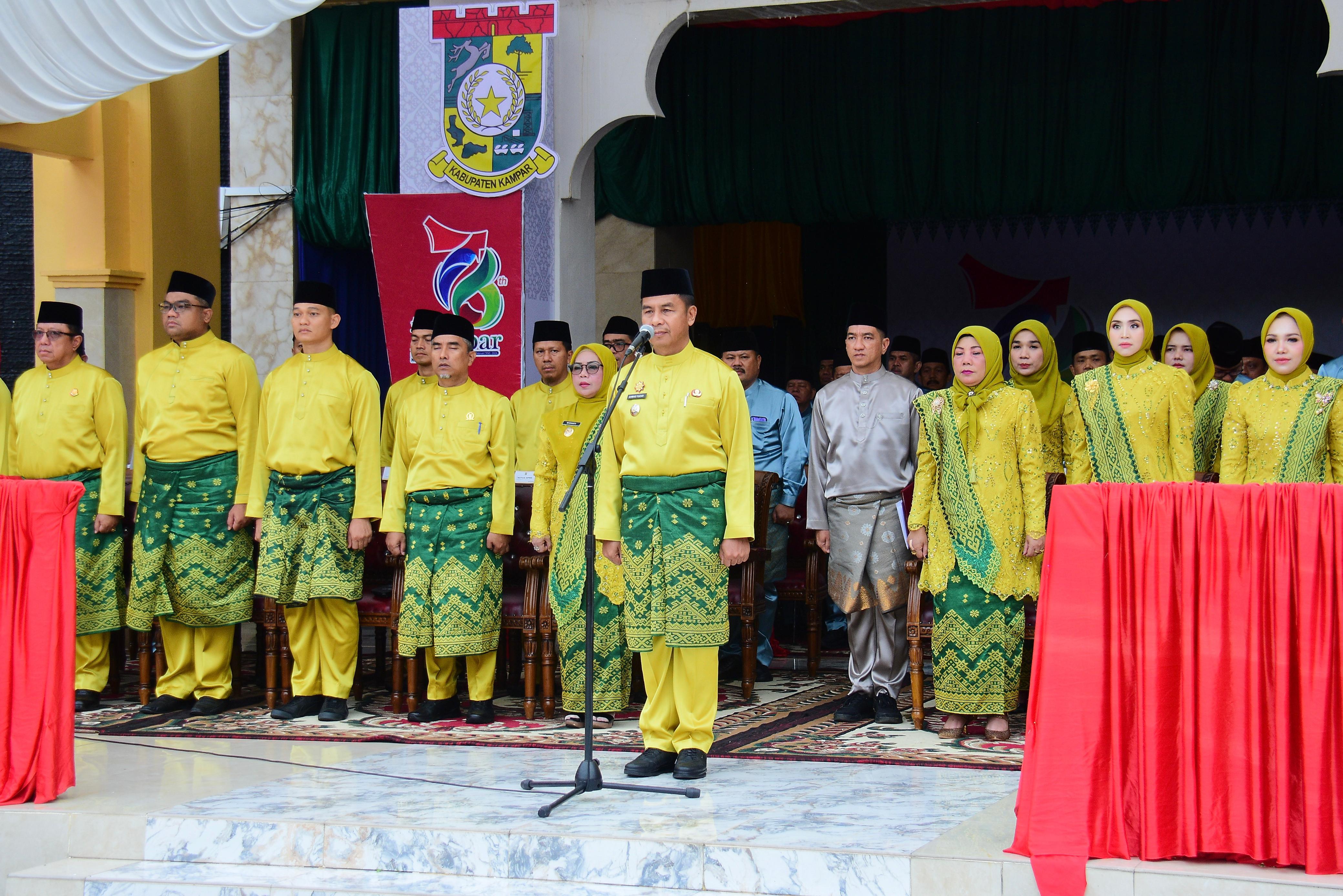 Sambut HUT Ke 76, Pemkab Kampar Gelar Upacara Peringatan dan Paparkan Program Prioritas