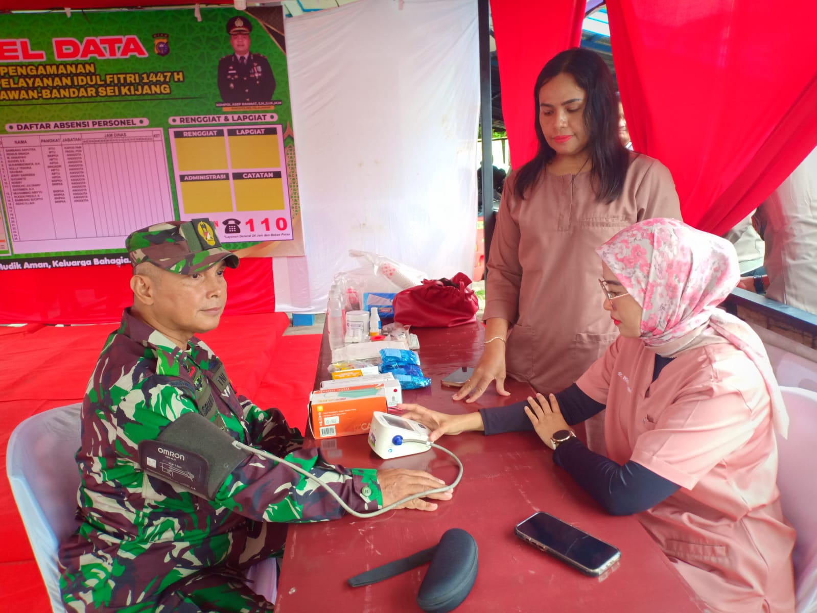 Sinergitas TNI Polri Amankan Arus Mudik Idul Fitri di Bandar Sei Kijang