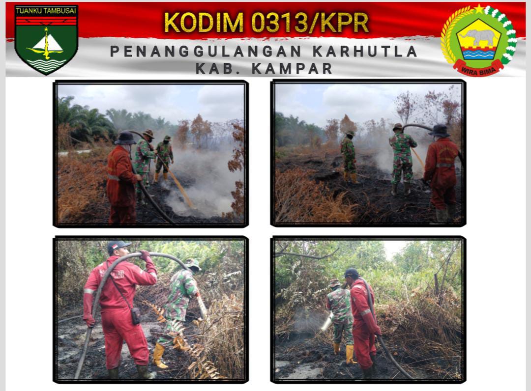Gempur Karhutla di Dua Kabupaten, Prajurit Kodim 0313/KPR Masuki Hari Keenam Pendinginan Lahan
