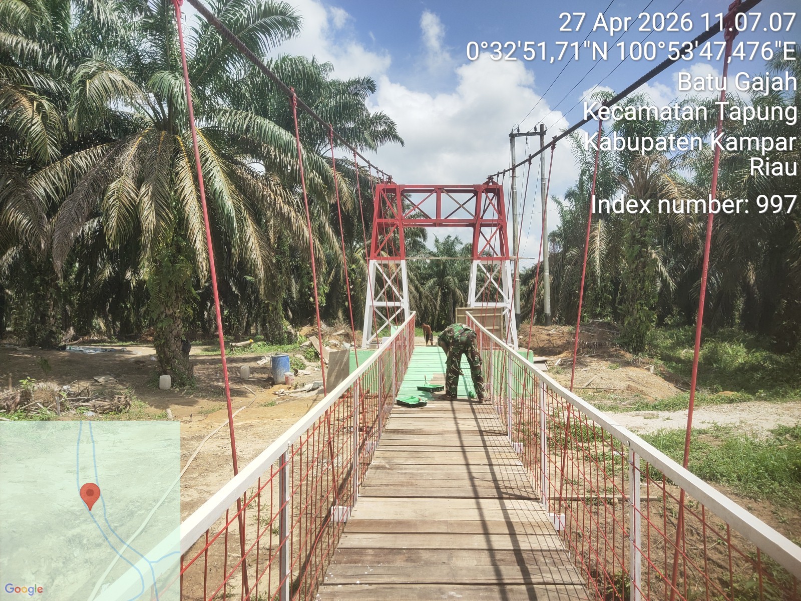 Hadiah Spesial untuk Warga Tapung menunggu diresmikan : Jembatan Gantung Garuda Tuntas 100 Persen