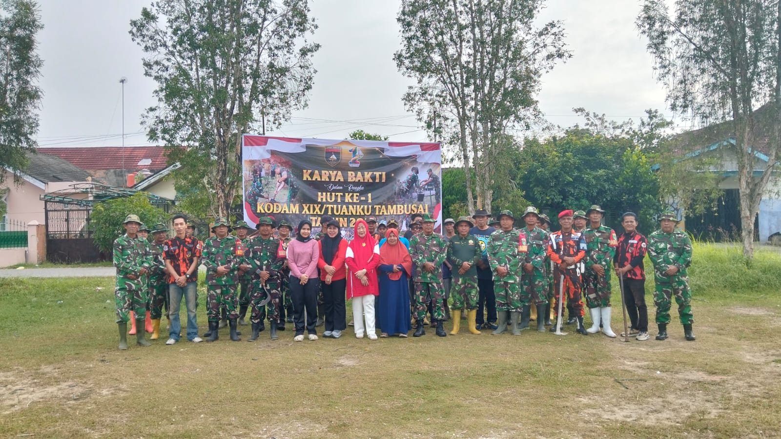 Peringati HUT Ke-1 Kodam XIX/Tuanku Tambusai, Koramil 05/KK Gelar Karya Bakti di Desa Pandau