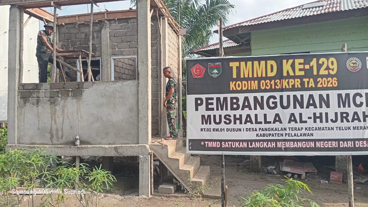 Berkat Gotong Royong, Pembangunan Fasilitas Sanitasi Mushala di Pangkalan Terap Dekati Tahap Akhir