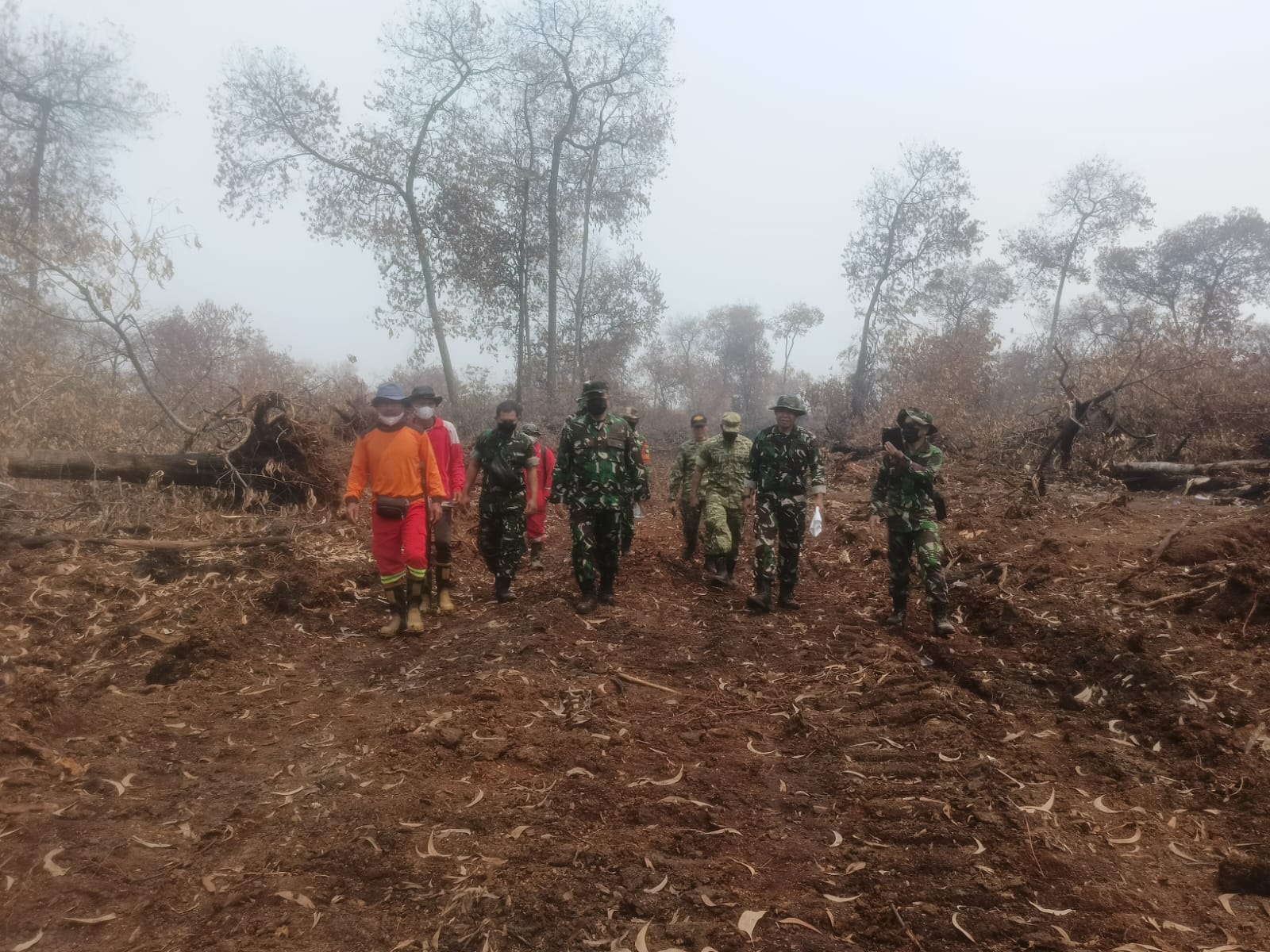 Pantau Area Pasca Karhutla, Tim Penyuluh Mabes TNI Dipimpin Brigjen TNI Dedy Zulkifli Tinjau Lokasi 
