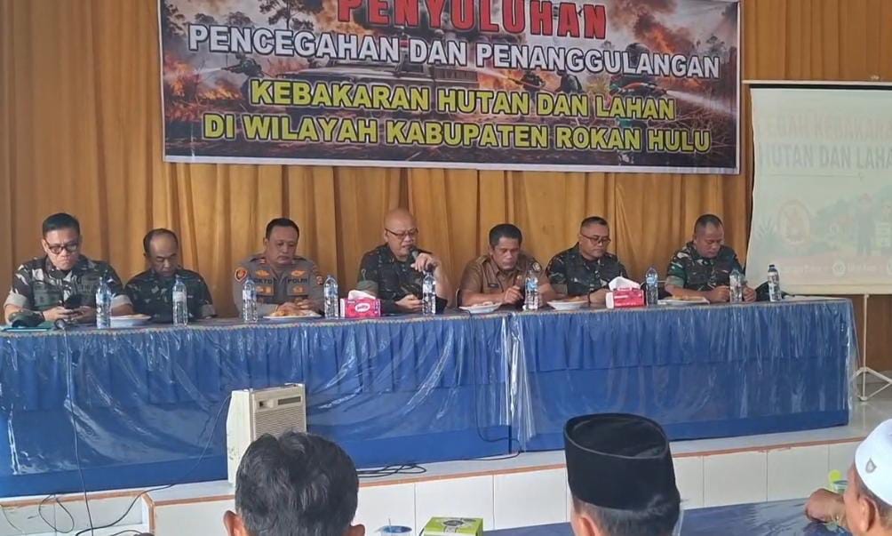 Apresiasi Bebas Asap, Kolonel AU Supriadi Pimpin Sosialisasi Karhutla di Rambah Hilir