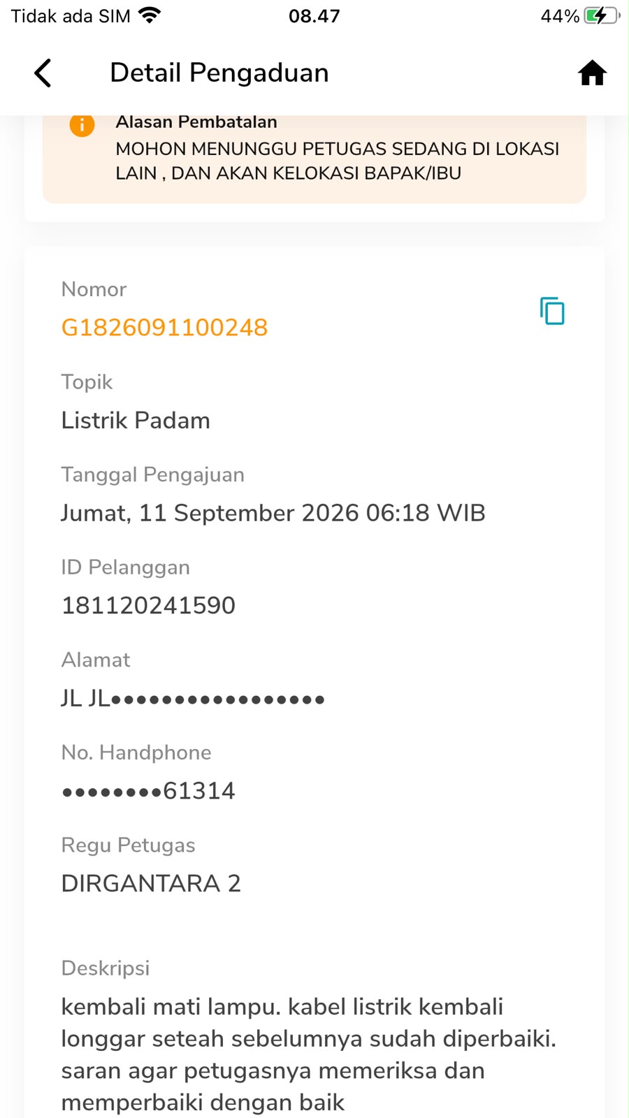 Listrik Mati 11 Jam, Warga desa rimbo panjang Keluhkan Pelayanan Lambat PLN