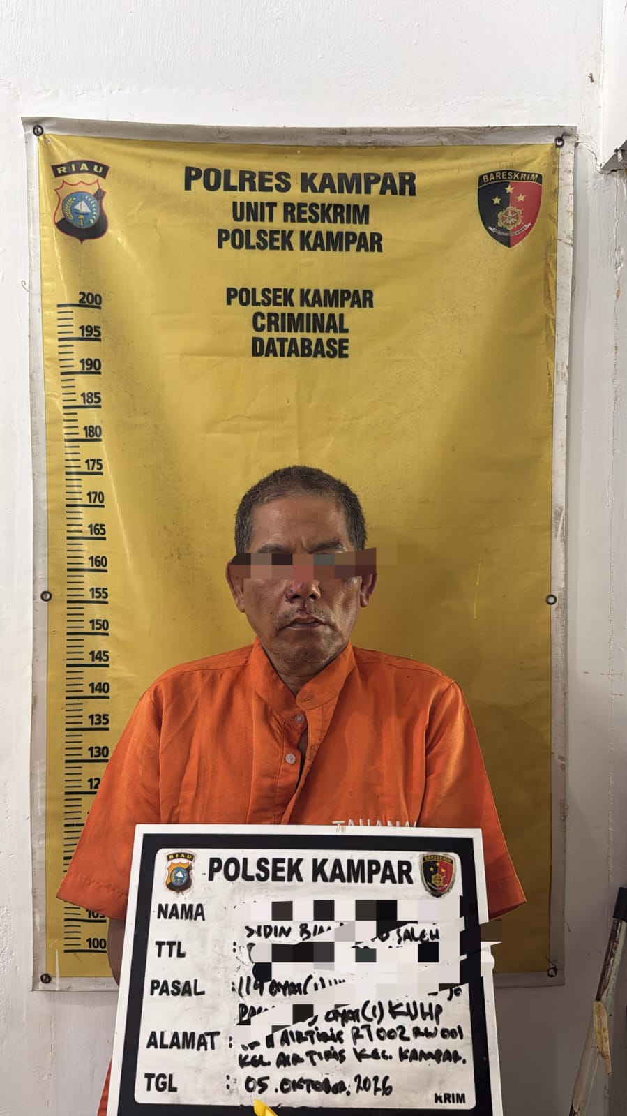 Polsek Kampar Tangkap Pengedar Narkoba di  Air Tiris 