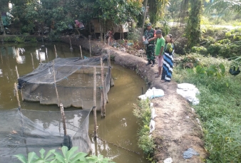 Babinsa Koramil 01/Bkn Dampingi Budidaya Ikan Keramba di Kampung Pancasila
