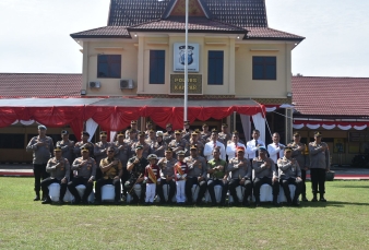 Dandim 0313/Kpr Sambut Kapolda Riau Dalam Rangka Kunjungan Kerja ke Mapolres Kampar
