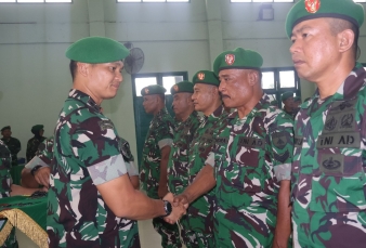 Kodim 0313/KPR Gelar Pelantikan Kenaikan Pangkat Bintara dan Tamtama