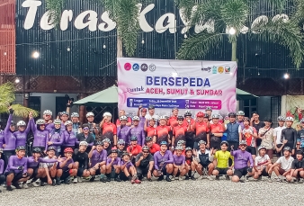 Komunitas Sepeda Gelar Gowes Solidaritas untuk Aceh, Sumut, dan Sumbar di Pekanbaru