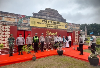 Babinsa Koramil 01/Bkn Bersama Tim Gabungan, Jaga di Pos Nataru Lapangan Merdeka 