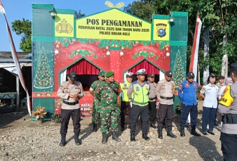 Babinsa Turut Pantau Libur Natal dan Tahun Baru Di Pos Pam Nataru Tambusai