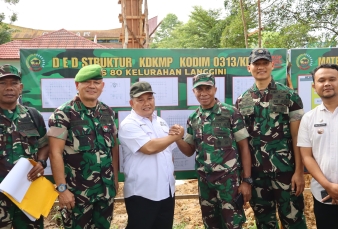 Tinjau Pembangunan KDKMP di Kampar, Irutum Itdam XIX Tuanku Tambusai Kunjungi Kodim 0313/ KPR